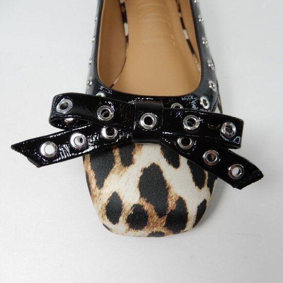GANNI Grommet Bow Ballet Flats Leopard Print - Picture 12 of 15